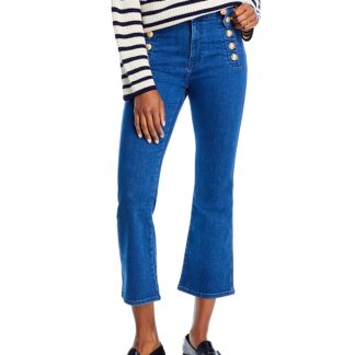 Derek Lam 10 Crosby Robertson Cropped Flare Leg Jeans in Dark Wash