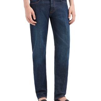 Emporio Armani Slim Fit Rinsed Comfort Jeans in Blue Denim