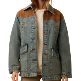 Faherty Ridge Back Denim Suede Jacket