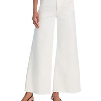 Frame Le Palazzo Crop Raw Fray Jeans in Au Natural