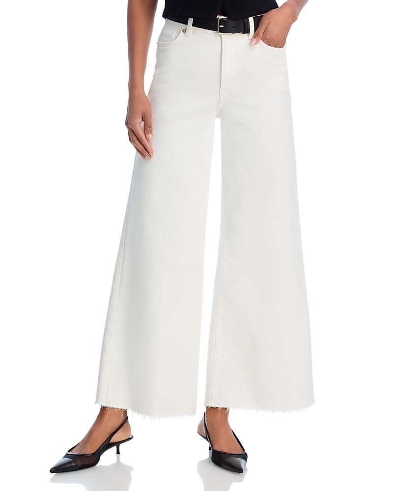 Frame Le Palazzo Crop Raw Fray Jeans in Au Natural