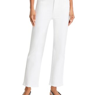 Frame Le Sleek High Rise Straight Jeans in White