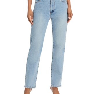 Frame The Borrowed High Rise Ankle Slim Straight Jeans in Dolly