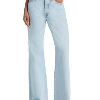 Frame The Lax High Rise Flare Jeans in Wisp Raw Fray