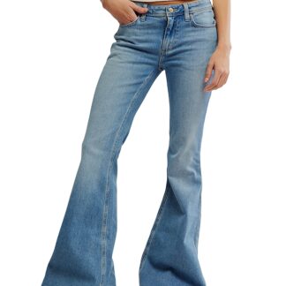 Free People Love Bomb Flare Jeans in Dynamite