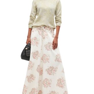 Ganni Floral Denim Maxi Skirt