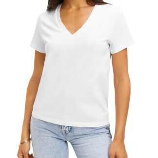 Good American V-Neck Girlfriend Tee