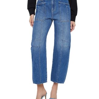 L'Agence Cody Rodeo High Rise Cropped Barrel Jeans in Brentwood