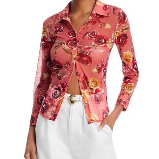L'Agence Indiana Floral Fitted Long Sleeve Blouse