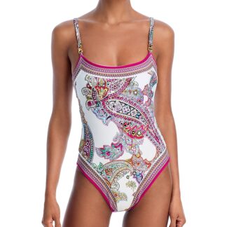 L'Agence Remi Bright Paisley One Piece Swimsuit