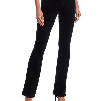 L'Agence Stevie Velvet High Rise Straight Jeans in Noir