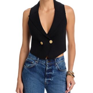 L'Agence Zadie Knit Peak Lapel Vest