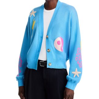 Mother The Bell Sleeved Cropped V Neck Cardigan Sweater