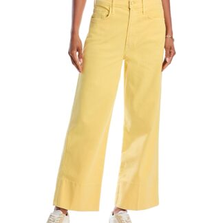 Mother The Maven High Rise Wide Hem Ankle Jeans in Chalk It Up