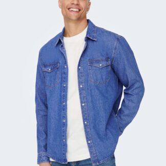 ONLY & SONS Denim Shirt Blue Denim