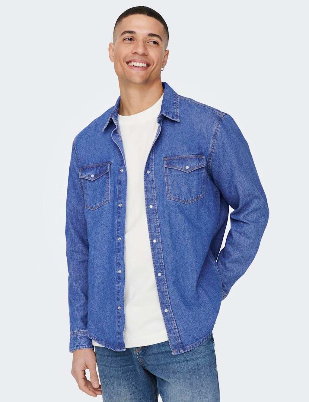 ONLY & SONS Denim Shirt Blue Denim