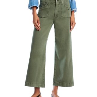 Paige Anessa High Rise Wide Leg Ankle Jeans in Vintage Ivy Green