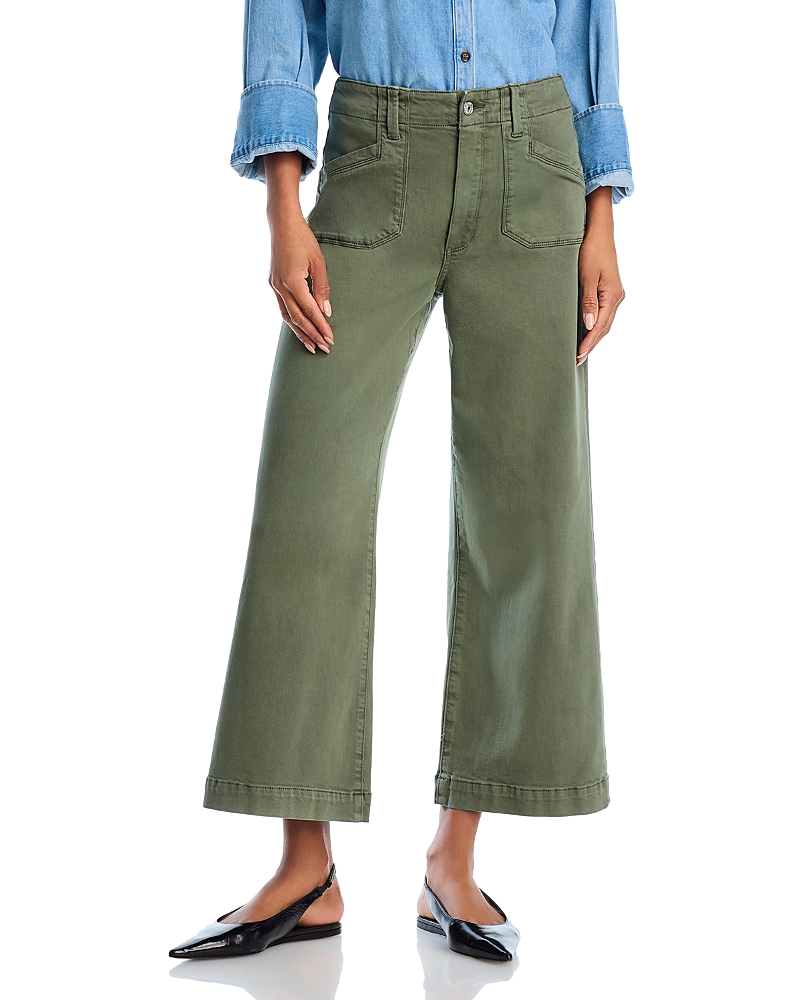 Paige Anessa High Rise Wide Leg Ankle Jeans in Vintage Ivy Green