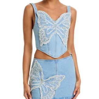 PatBO Camila Coelho Denim Top