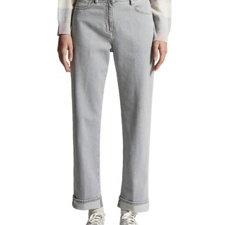 Peserico Straight Jeans in Silver Salt Grey