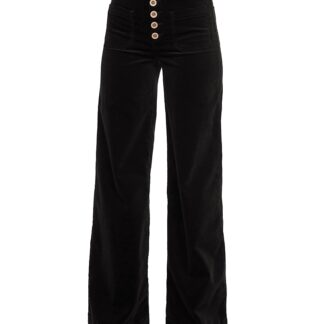 Ramy Brook Cindy High Rise Wide Leg Jeans in Black Velvet