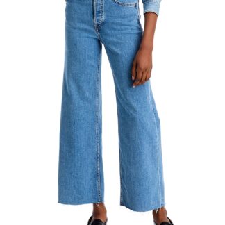 Re/Done High Rise Cropped Wide Leg Jeans in Runyon