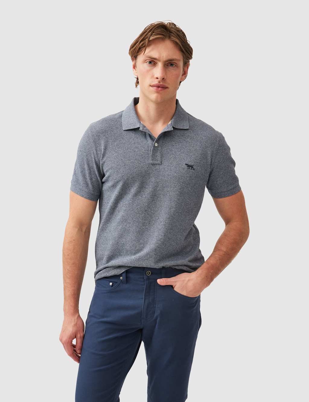 Rodd & Gunn The Gunn Slim Fit Pure Cotton Polo Shirt Denim