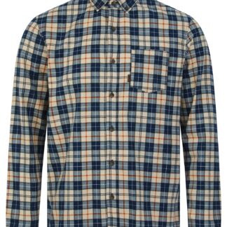 Shirts Laidler Checked Cotton Flannel Long Sleeve Shirt in Dark Denim / S - Tokyo Laundry
