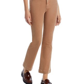 Veronica Beard Carson High Rise Ankle Flare Leg Jeans in Tan Sierra