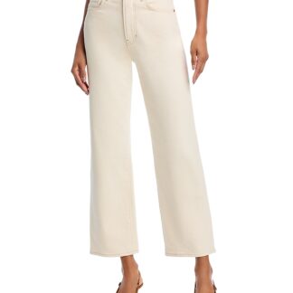 Veronica Beard Dylan High Rise Straight Leg Ankle Jeans in Ecru