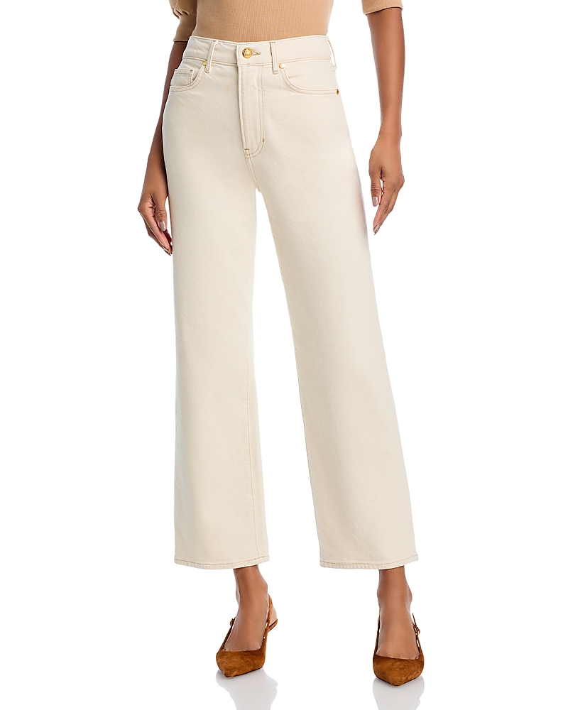 Veronica Beard Dylan High Rise Straight Leg Ankle Jeans in Ecru