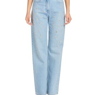 Versace Embroidery Stone Jeans in Light Blue
