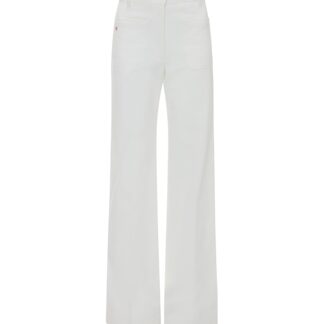 Victoria Beckham Alina Wide Leg Jeans in Washed White