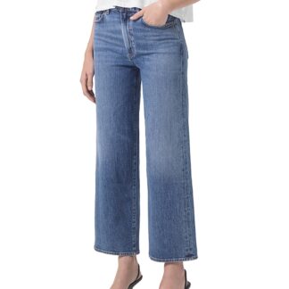 Agolde Harper Mid Rise Wide Ankle Jeans in Moor