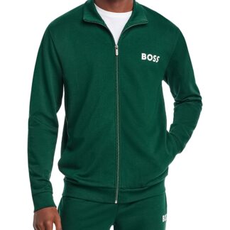 Boss Ease Cotton Logo Print Full Zip Jacket Regular Fit