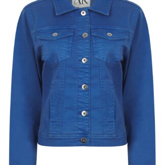 Coats / Jackets Feather Women's Stretch Cotton Denim Jacket in Clematis Blue - Amara Reya / 10 - Tokyo Laundry