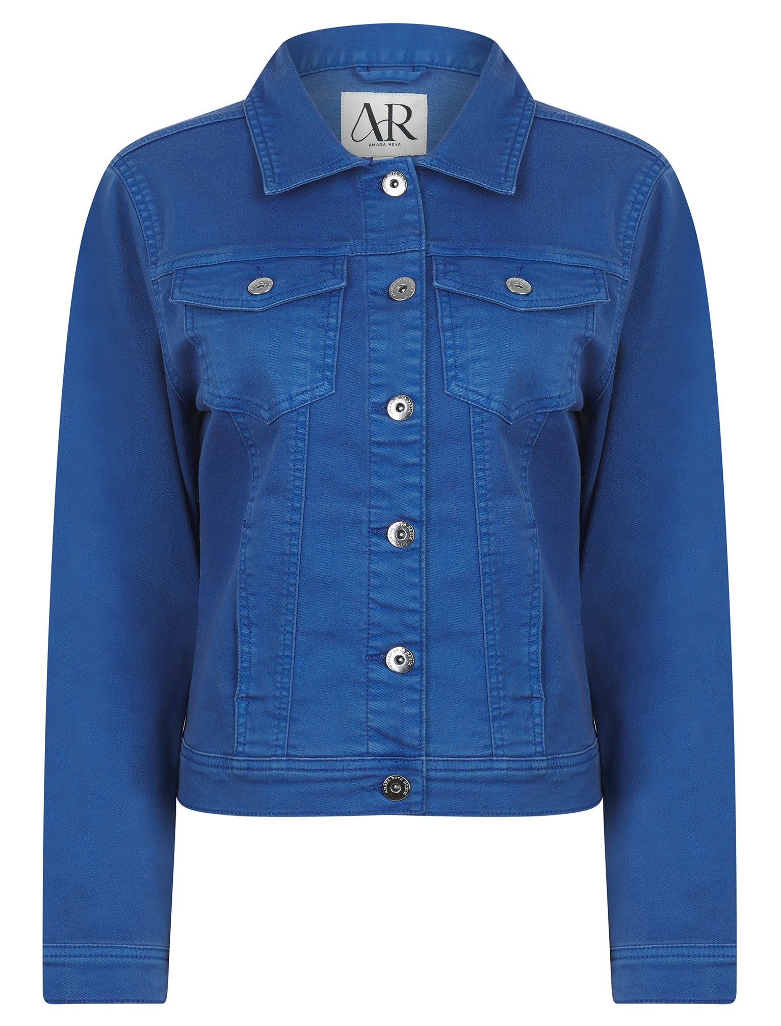 Coats / Jackets Feather Women's Stretch Cotton Denim Jacket in Clematis Blue - Amara Reya / 10 - Tokyo Laundry