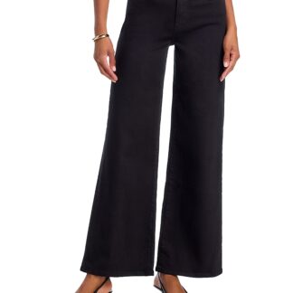 Frame Le Slim High Rise Palazzo Jeans in Black