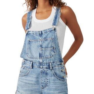 Free People We The Free Ziggy Cotton Denim Romper