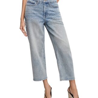 Good American Crystal Stars Good 90s Ankle Jeans in Indigo908