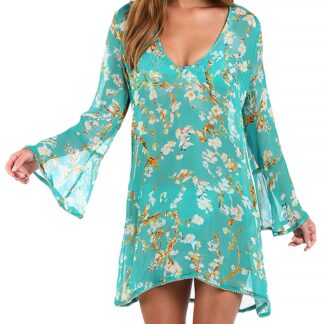 L'Agence Ansley Cherry Sheer Short Swim Cover-Up Dress