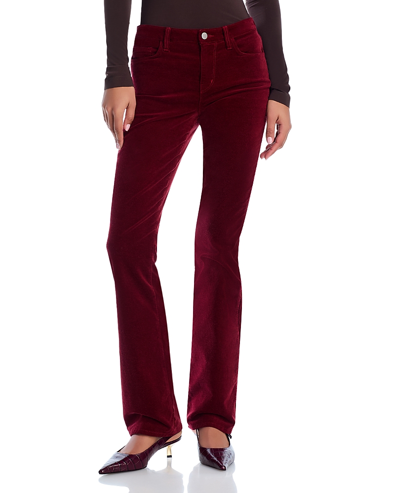 L'Agence Stevie Velvet High Rise Straight Jeans in Dark Syrah