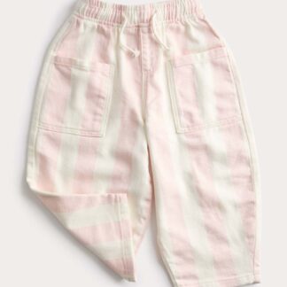 M&S Pure Cotton Striped Barrel Leg Trousers (2-8 Yrs) Light Pink