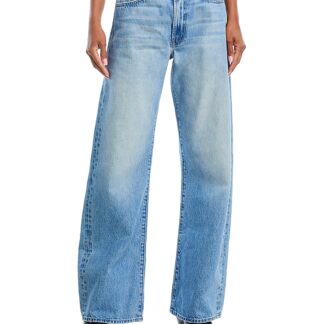 Mother The Fangirl Fatigue Flood High Rise Ankle Jeans in Floral Fur
