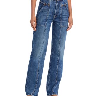 Mother The Riveting Rambler Zip Sneak Jeans in Bending the Rules