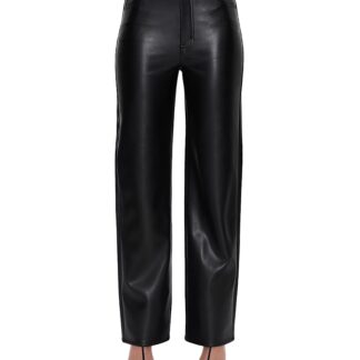 Pistola Cassie Super High Rise Faux Leather Jeans in Onyx