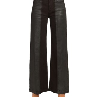 Ramy Brook Coated Vinnie Wide Leg Jeans in Black