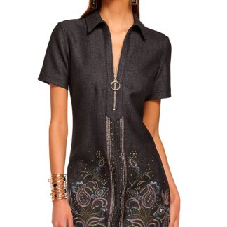 Ramy Brook Kristen Embroidered Zip Front Dress