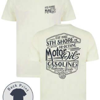 T-Shirts Ablett Back Print Vintage Retro Graphic Motif Cotton Jersey T-Shirt in Sugar Swizzle - South Shore / S - Tokyo Laundry