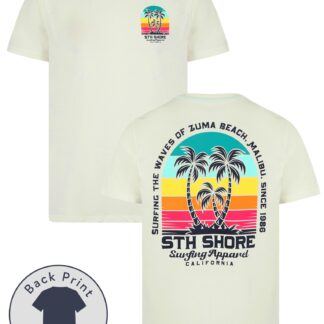 T-Shirts Baros Reverse Print Vintage Retro Graphic Motif Cotton Jersey T-Shirt in Sugar Swizzle - South Shore / S - Tokyo Laundry